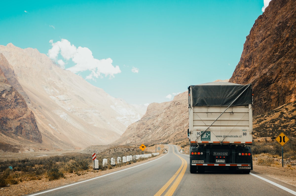 Loaded dry van on the road